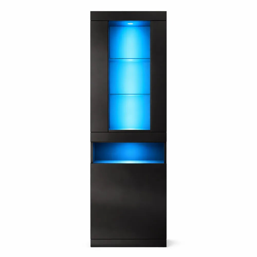 Vitrine d'Exposition à LED avec Étagères et Portes