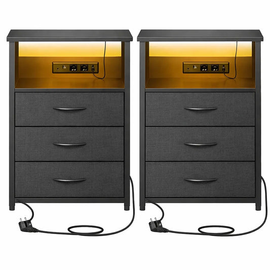 Tables de chevet modernes avec tiroirs et USB