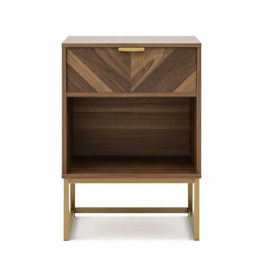 Table de nuit fonctionnelle avec étagère ouverte pour salon
