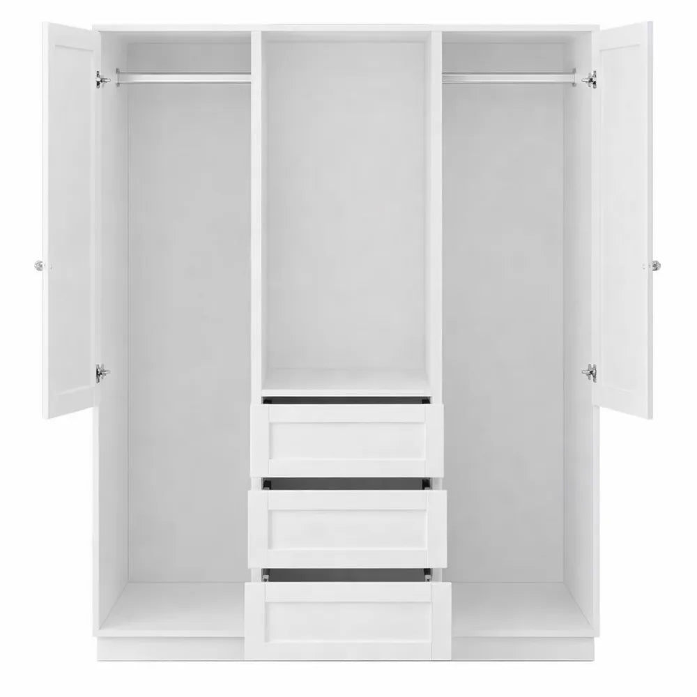 Armoire de Rangement 2 Portes avec Tiroirs et Miroir pour Intérieur