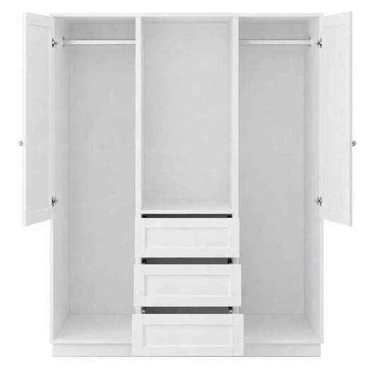 Armoire de Rangement 2 Portes avec Tiroirs et Miroir pour Intérieur