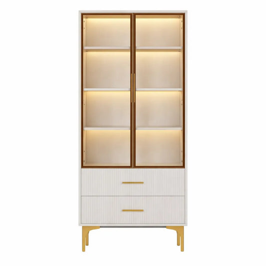 Vitrine Moderne avec Éclairage LED et Rangements