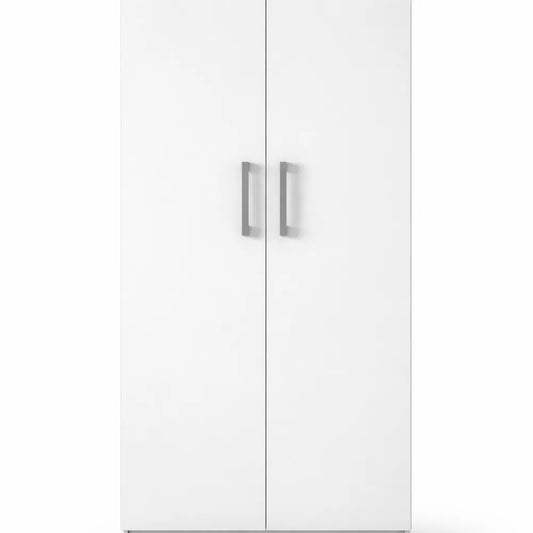 Armoire Blanche à 2 Portes avec 5 Étagères