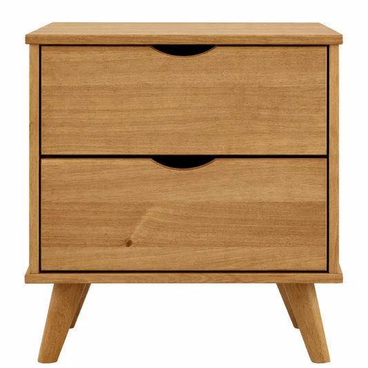 Table de Nuit en Bois Massif avec Rangement à Tiroirs