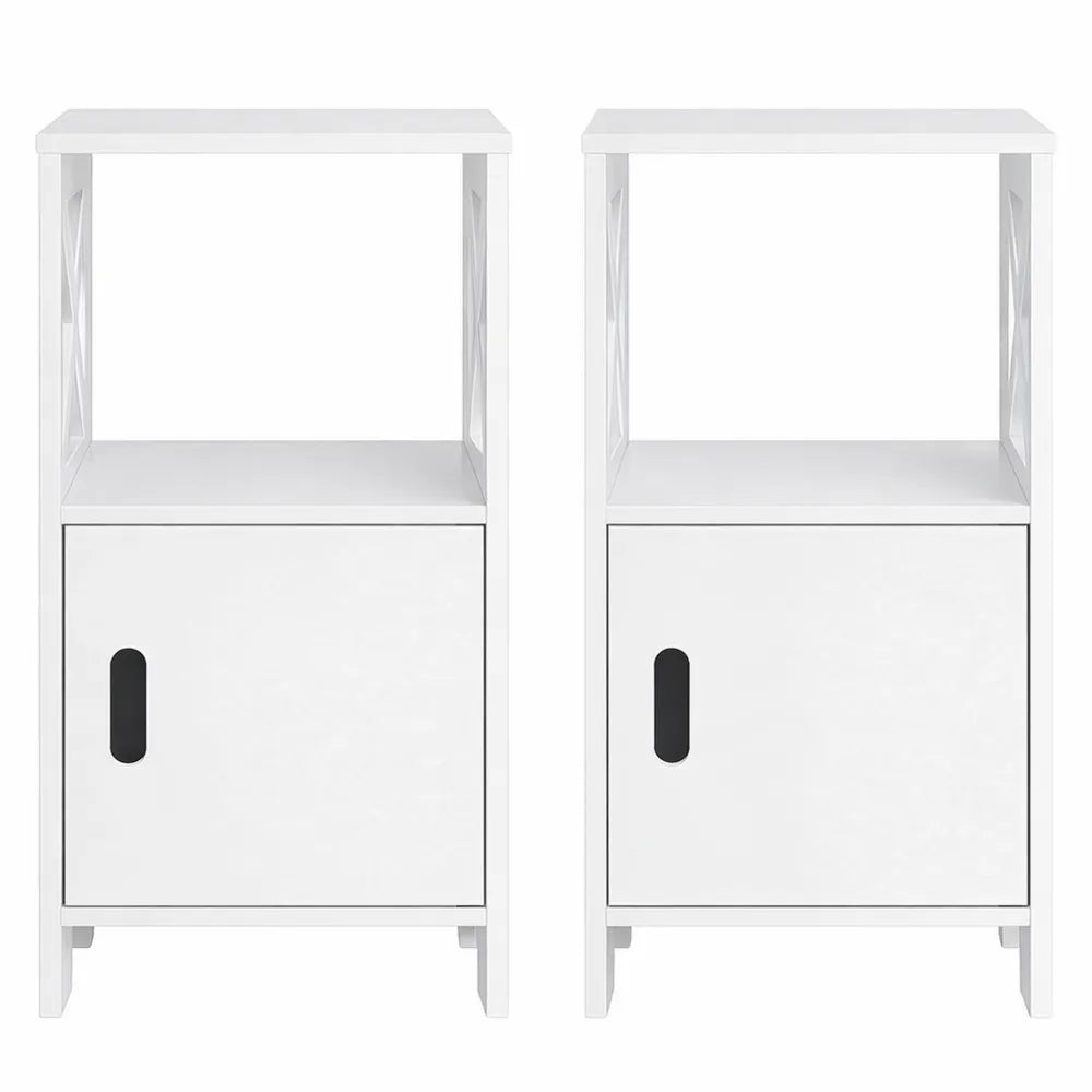 Ensemble de 2 tables de chevet modernes avec rangement